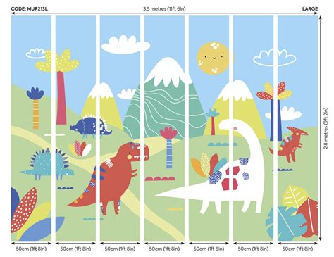 Dinosaur Land Large By Origin Murals Green Mural Wallpaper Direct