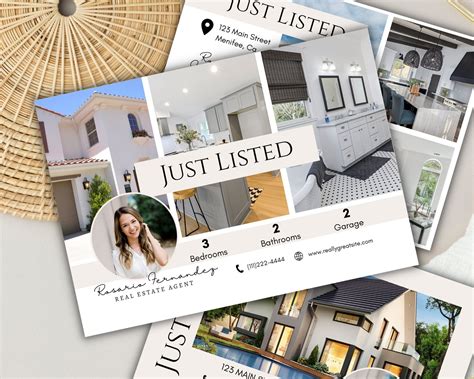Just Listed Postcard Template Real Estate Agent Flyer - Etsy | Real