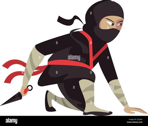 ninja warrior  dagger stock vector image art alamy
