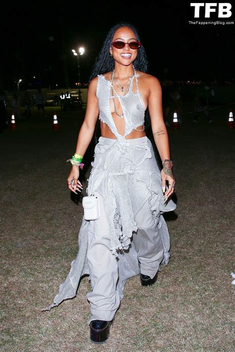 Karrueche Tran Flashes Her Nude Tits As She Exits Day One Of Coachella Photos Thefappening