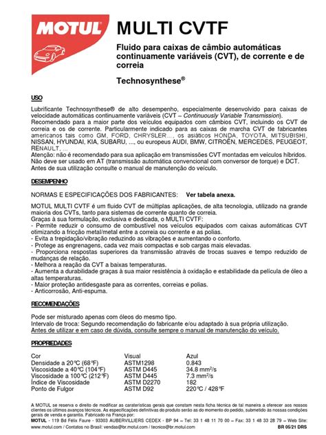 Multi CVTF BR 0122 | PDF | Veículos terrestres | Fabricantes de automóveis