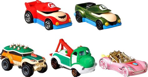 Amazon Lowest Price Hot Wheels Super Mario Character Car Pack With Mario Luigi Princess