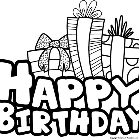 birthday clipart black  white