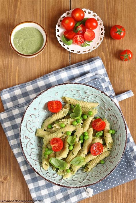 Garganelli Con Pesto Di Ricotta Piselli E Basilico Piselli Ricotta