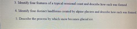 Solved 3 Identify Four Features Of A Typical Erosional Chegg