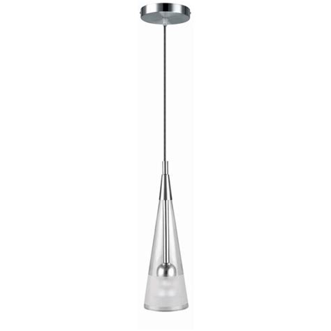 Lite Source Conic Polished Steel Industrial Clear Glass Cone Pendant
