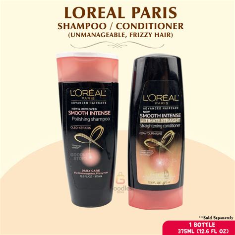 Loreal Paris Smooth Intense Polishing Shampoo Ultimate Straight Straightening Conditioner Frizzy