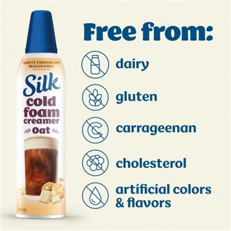 Silk Plant-Based Cold Foam Coffee Creamer, White Chocolate Macadamia Oat Creamer, Bottle, 14 fl ...