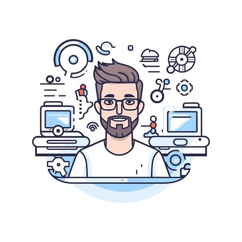 Иллюстрация веб-сайта программиста и кодировщика веб-разработки ...