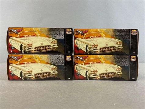Group Of 4 100 Percent Hot Wheels 50th Anniversary Corvette Sets