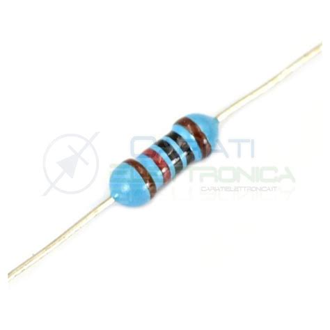 20 PEZZI DI RESISTENZE STRATO METALLICO 220 ohm 1/4W 0,25 WATT 1% R...