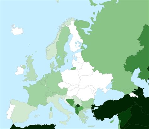 Muslim Population Map In Europe By Country Guide Of The World