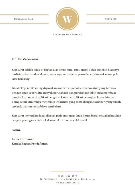 Gratis Contoh Kop Surat Online Siap Edit Canva