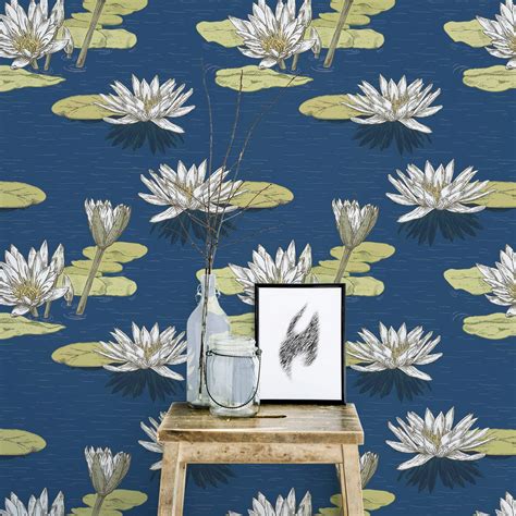 Water lilies Wallpaper - Peel and Stick or Non-Pasted