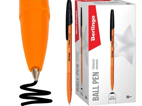 Długopis kulkowy Berlingo Tribase Orange 0.7mm czarny 50 sztuk ...