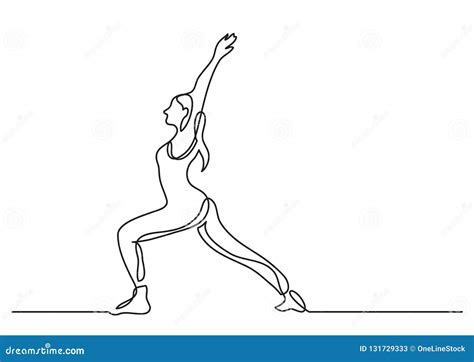 Un Dibujo Lineal De La Mujer Que Hace Yoga Ilustraci N Del Vector