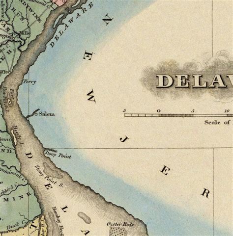 Map of Delaware Old Delaware Map Reproductio on Fine Coated | Etsy