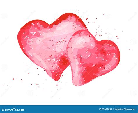 Vector Watercolor Artistic Heart Symbol Illustration Stock Vector