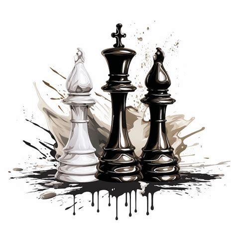 Un Dessin D un Jeu D échecs En Noir Et Blanc Avec Les Mots Pièces D