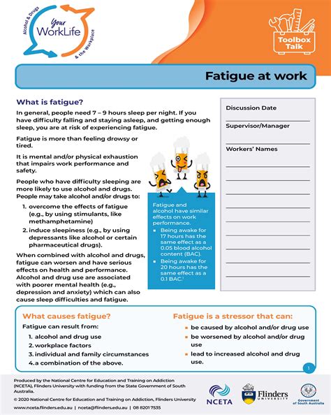 Fatigue Toolbox Talks :: Worklife