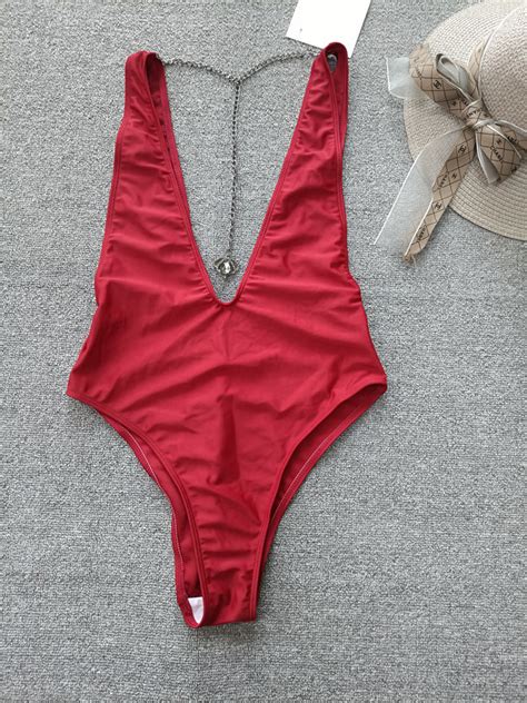 Women Solid Deep V Bathing Suit Beach Wear Swim Suit Biquini Sexy Bikini For Women And