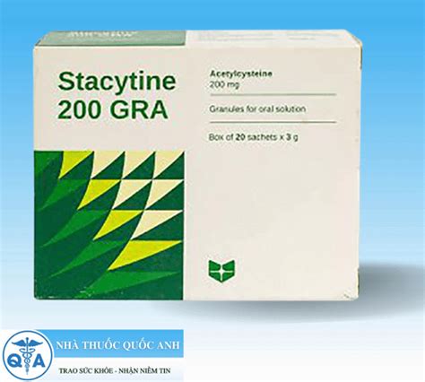 Thuốc Stacytine 200 GRA trị ho long đờm tiêu nhầy hộp 20 gói x 3g