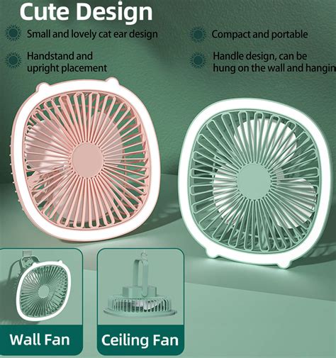 خرید پنکه شارژی رینگ لایت دار مدل 44953