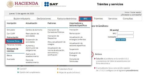 Proceso De Inscripci N En El Rfc Para Personas F Sicas