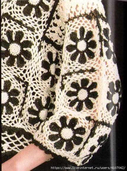 ДЖЕМПЕР МОТИВАМИ "ЧЕРНО - БЕЛЫЕ ЦВЕТЫ". КРЮЧОК. Обсуждение на ...