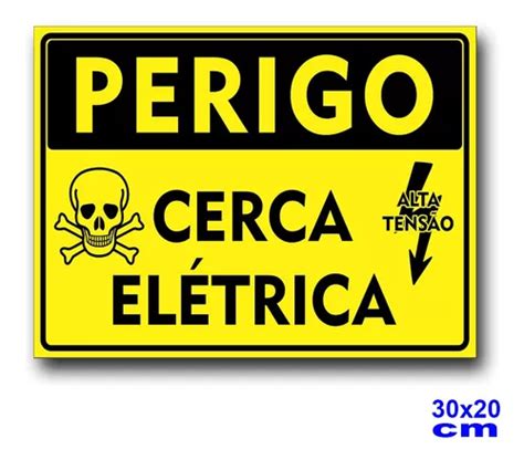 Placa Sinalização Cerca Elétrica Tamanho 30x20cm 04