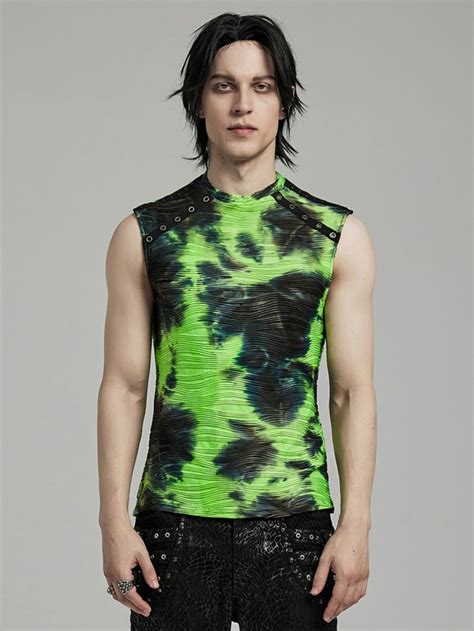 Black And Green Cyber Tank Top