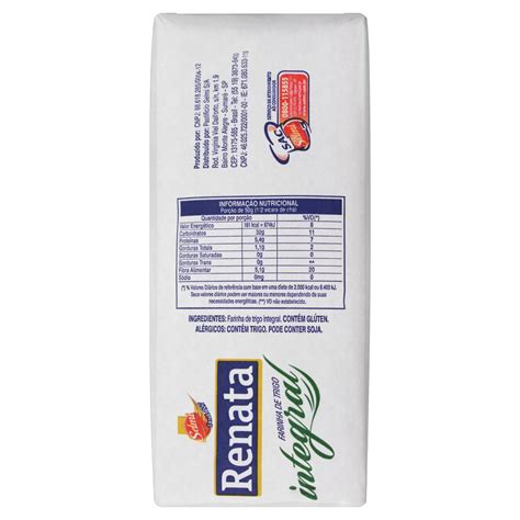 Farinha De Trigo Integral Renata Pacote 1kg Tateno Supermercado