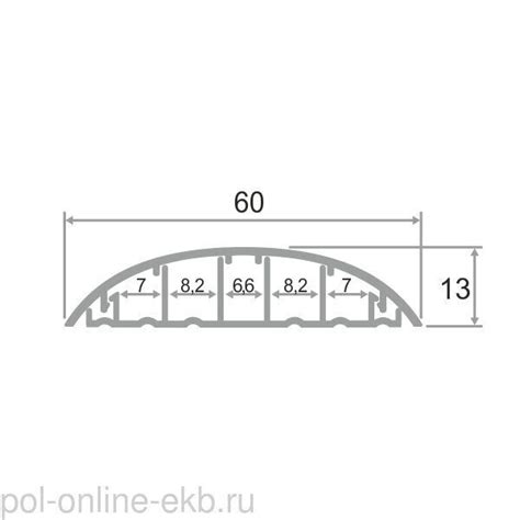 Купить Универсальный алюминиевый порог для пола с кабель каналом 60 мм ...