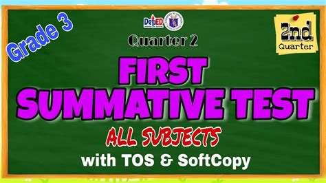 Grade Quarter Summative Test Melc Based All Subjects With Tos New