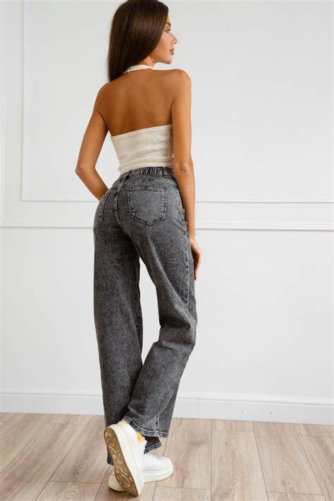 Брюки женские "Трубы С" джинс (р-ры: 42-52) серый – купить за 3090 руб ...