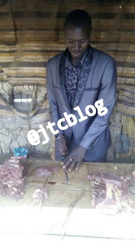 AMAZING! Photos Of Suya Seller Spotted In Suit And Italian Shoe In Jos ...