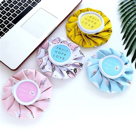 Colors Cartoon Household Hot Water Bottle Bag Dual Use Summer Ice Bag Reusable Knee Head