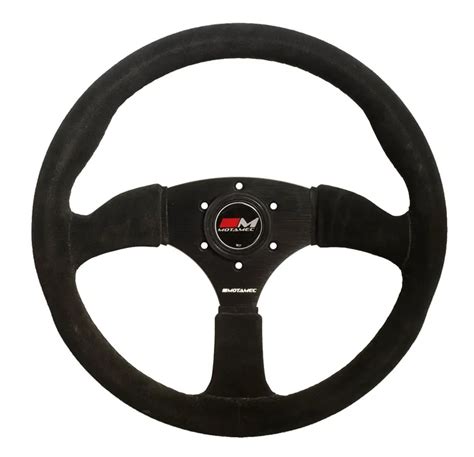 Motamec Race Rally Steering Wheel Semi Dish Mm Black Suede Black