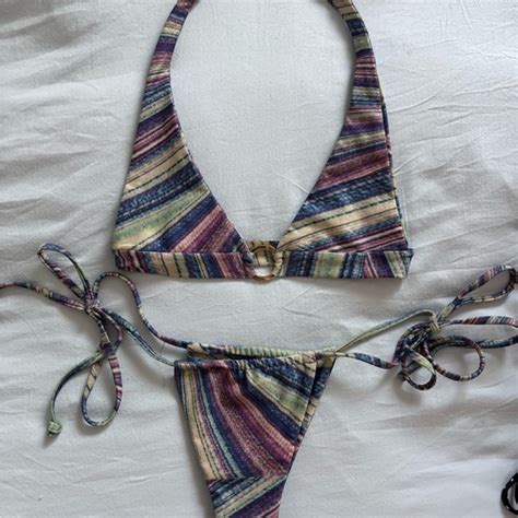 Frankie S Bikinis Swim Frankies Bikinis Eden Bikini Top And Tia Bottom In Shimmy Blue Poshmark