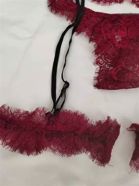 Eyelash Crochet Lace Garter Lingerie Set