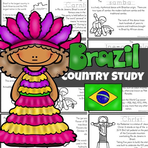 ? FREE Brazil For Kids Printable Reader Book - Color, Read, & Learn