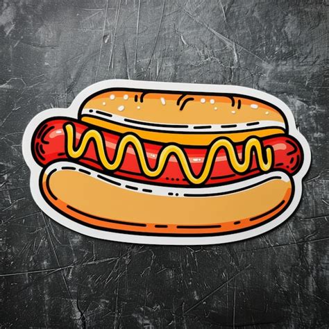Premium Photo Cartoon Hot Dog Decal Sticker Design