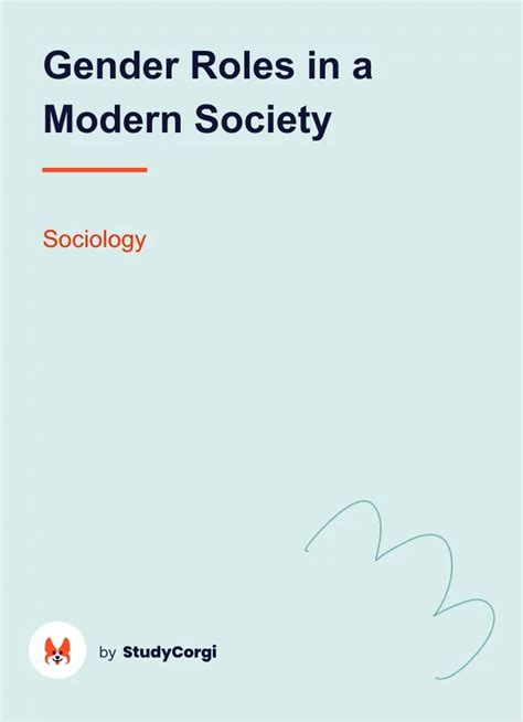 Gender Roles In A Modern Society Free Essay Example