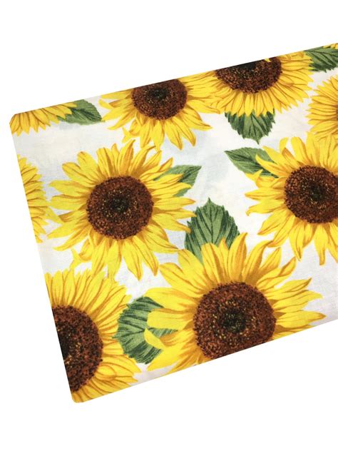 Large Yellow Sunflower Fabric Floral Fabric By The Yard Quilting Fat