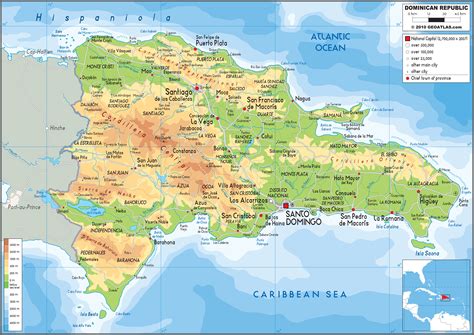 Dominican Republic Physical Wall Map by GraphiOgre - MapSales