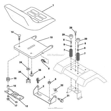 Husqvarna Yth 180 Hn18h42a 954000662 1994 01 Parts Diagram For Seat Assembly