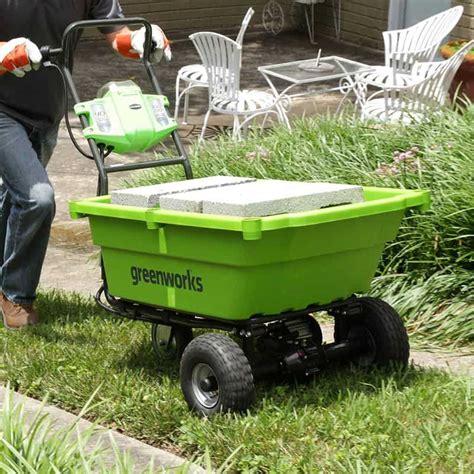 Электротележка для дачи Greenworks купить и цена | Goodsi.ru