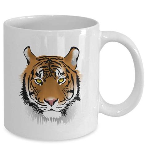 Tiger Face Coffee Mug Colorful Design Beautiful T 11 Etsy Mugs