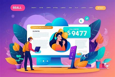 Premium Photo Customer Service Call Center Landing Page Online