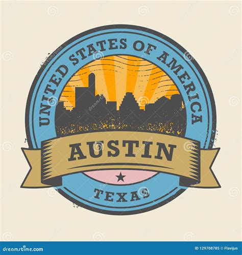 Grunge Rubber Stamp With Name Of Texas Austin Stock Vector